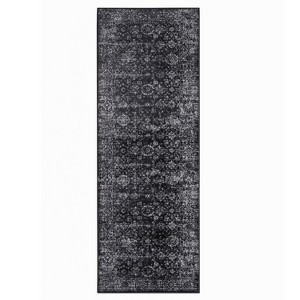 LIVN CO. Distressed Vintage Medium Pile Area Rug, Black/Cream - 1 of 4