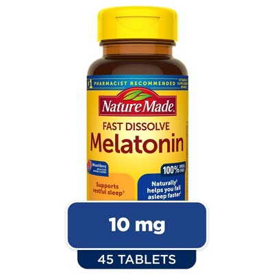 Nature Made Fast Dissolve Melatonin 10mg Extra Strength Tablets - 45ct