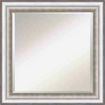 25" x 25" Salon Framed Wall Mirror Silver - Amanti Art
