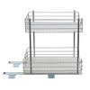 Household Essentials 15" 2-Tier Pantry Organizer Nickel: Steel Kitchen Storage, Cabinet Organizers, Spot Clean, Gray - 4 of 4