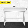 Stainless Steel Work Table with 2-Tier Storage, Adjustable Undershelf, 660LBS NSF Commercial Table for Food Prep, Kitchen, Restaurants, and Home - 2 of 4