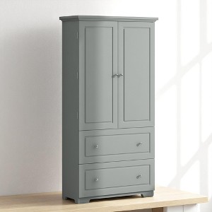 62.3-Inch Tall Bathroom Storage Cabinet with 2 Drawers and Adjustable Shelves, Freestanding MDF Organizer with Doors - 1 of 4
