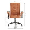 VECELO Ergonomic Leather Office Chair, Adjustable Swivel Desk Chair with Armrests & Lumbar Support, Black/Brown - 3 of 4