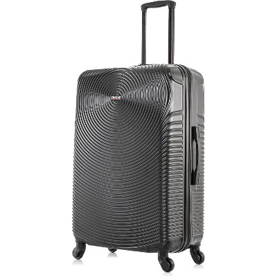 28-Inch Large Checked Hardside Luggage, Spinner Wheels, Durable Lightweight Suitcase with Handle & Trolley
