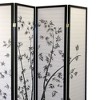 NicBex 4-panel Room Divider Portable Wooden Folding Privacy Screen Bamboo Design Wall Partition for Home &ice, Black - 4 of 4