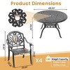 5-Piece Cast Aluminum Outdoor Dining Set: Round Table, Stackable Chairs & Brown Cushions - All-Weather Patio Furniture for Your Backyard - 4 of 4