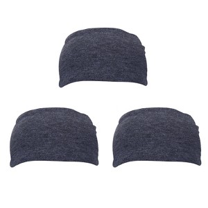 Unique Bargains Soft Elastic Breathable Sweat Absorbing Running Sport Headbands 7" x 4" 3 Pcs Light Gray - 1 of 3