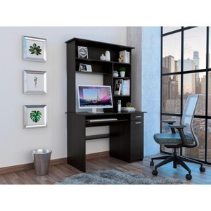 CAVINAS Home Office Desk Modern Computer Desk with 5 Open Shelves, Storage Cabinet and Drawer for Office, Study - 1 of 4