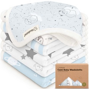 6-Pack Cami Baby Washcloths for Newborn, Organic Cotton Face Wash Cloths for Babies, Soft & Absorbent Baby Bath Towels - 1 of 4