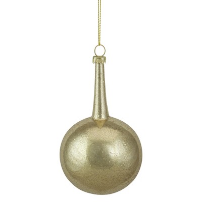 Northlight 5.5" Gold Glitter Teardrop Ball Glass Christmas Ornament