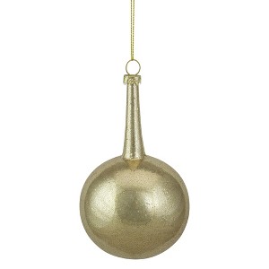 Northlight 5.5" Gold Glitter Teardrop Ball Glass Christmas Ornament - 1 of 4