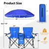 SKONYON 2-Person All-in-One Camping Chair System with Adjustable Canopy & Built-In Cooler - 3 of 4