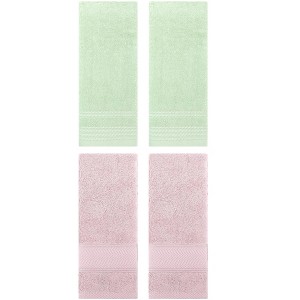 REGALWOVEN 4 Pcs Striped Comfortable Quick Drying Non-Linting Hand Towel 14" x 30" - 1 of 4