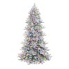 Puleo 7.5' Pre-Lit LED Flocked Downswept Full Royal Majestic Douglas Fir Artificial Christmas Tree Color Select Lights - 2 of 4