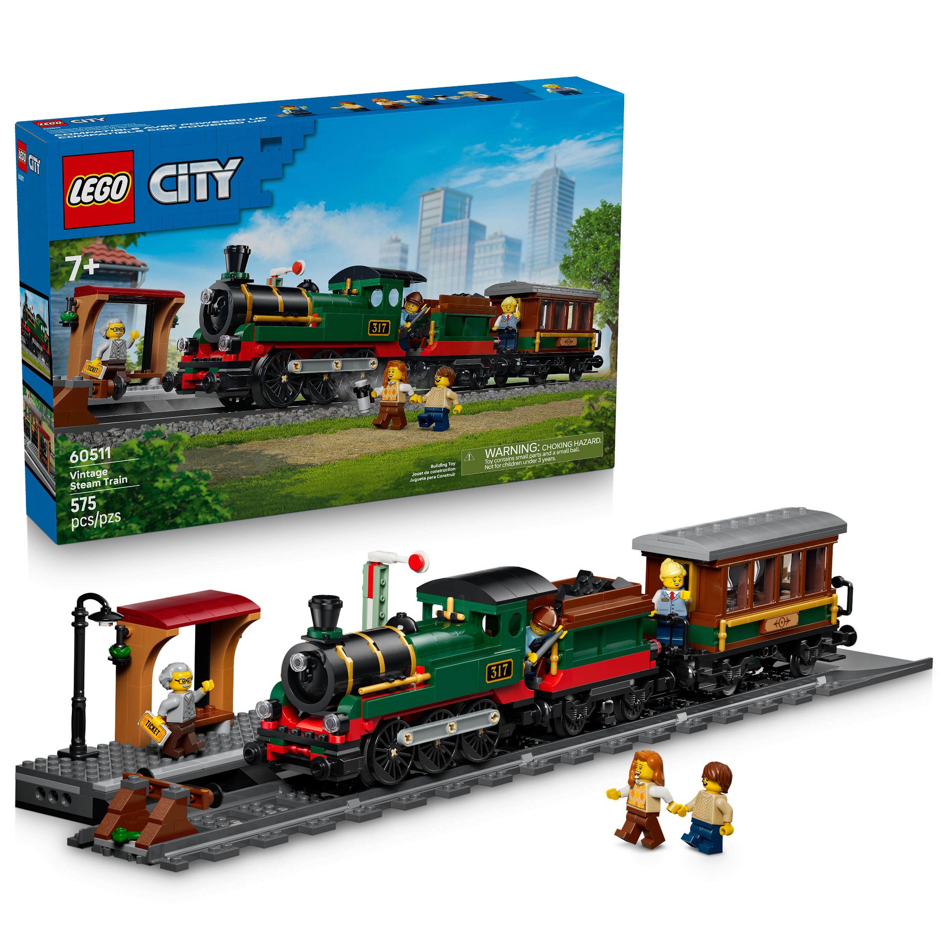 LEGO City Vintage Steam Train Building Toy 60511