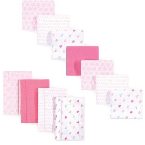 Luvable Friends Infant Girl Cotton Flannel Burp Cloths and Receiving Blankets, 11-Piece, Birdies, One Size - 1 of 1