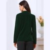 INSPIRE CHIC Women's Velvet Long Sleeve Notch Lapel Button Vintage Work Office Blazers with Pockets - 3 of 4
