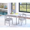 Lirago 3-Piece Kids Table and Chairs Set Children Activity Table Toddler Furniture Set Dry Erase Table with Two Chairs Gray - 2 of 4