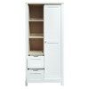 JUJABU Bedroom Storage Wardrobe with Hanging Rods and 2 Drawers and Open Shelves,Sliding Door,White - 2 of 4