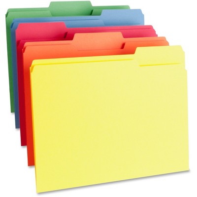 Business Source Color File Folder 1-Ply 1/3 Cut Tabs Letter 100/BX AST 65780