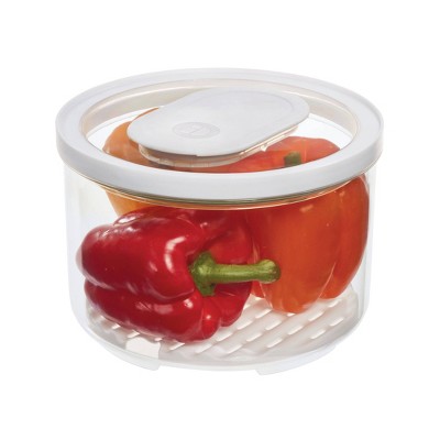 Large Clear BPA-Free Plastic Produce Storage Bowl with White Lid