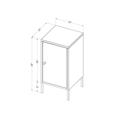 Dark Blue Metal Rectangular End Table with Storage