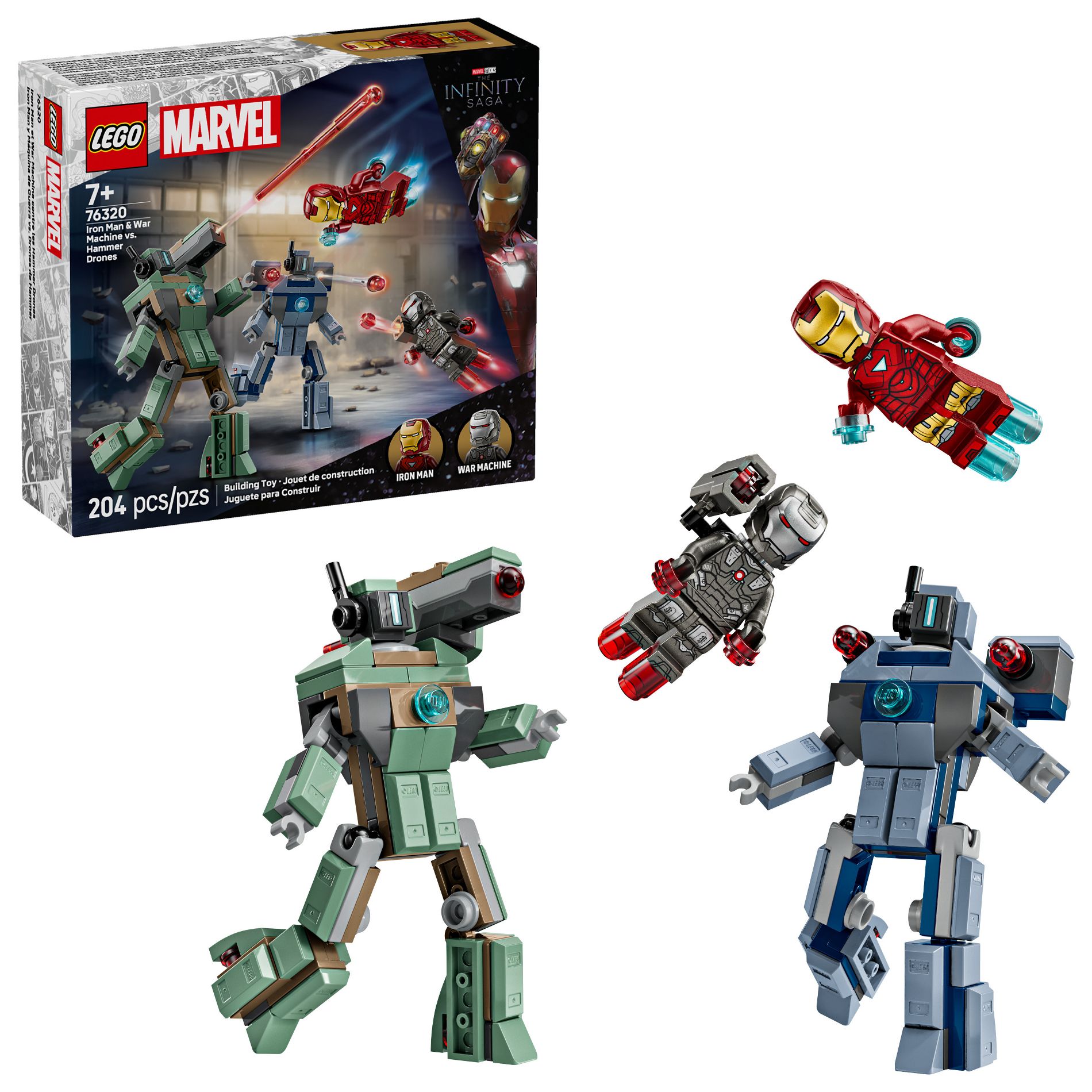 LEGO Marvel Iron Man & War Machine vs Hammer Drones 76320