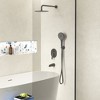 CASAINC 10 inches Wall Mounted Dual Shower System with 3 Mode Handheld Spray & Tub Spout, Black - 2 of 4