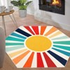Luxurious Pearl Velvet Rug with Scorching Sun Print, Foldable, Non-Slip, Kid & Pet Friendly, Easy Care for High-Traffic Areas - 3 of 4
