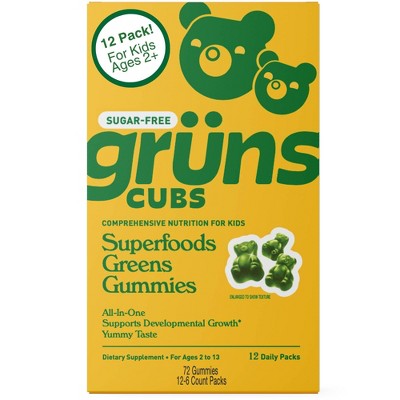 Grüns Kids' Sugar-Free Superfoods Greens Gummies - 96ct/12 Servings