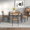 TopComfy Patio Seating Sets Dining Table Set for 4 Wood Kitchen Table withChairs Dinning Table Set for Dining Room, Black, 47.2"*30.7"*6.1" - 3 of 4