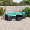 vidaXL 8 Piece Patio Sofa Set with Cushions Black Poly Rattan - 2 of 4