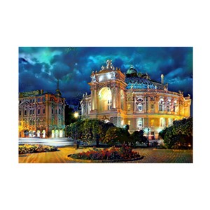 Pedro Gavidia 'Odessa Ukraine Opera and Ballet Theater Night' Canvas Art - 1 of 4
