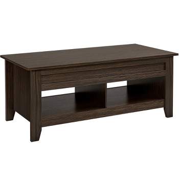Yaheetech Lift Top Coffee Table With Hidden Compartment & 2 Open Shelves, For Living Room Reception Room Office