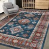 Washable Vintage Rug Non Slip Low Pile Rug Soft Throw Floor Cover Foldable Indoor Carpet for Living Room Bedroom Office - 3 of 4