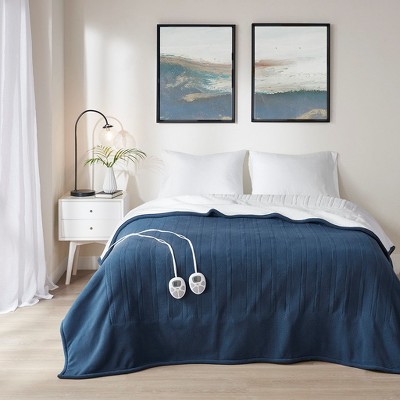 ETL certified 100% polyester Electric Blanket Solid Fleece to Faux-Shearling Heated Blanket