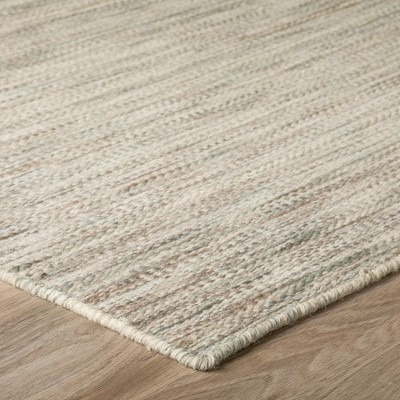 Fog Gray Flat Woven Wool Reversible Rug 5' x 7'