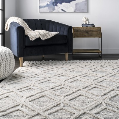 Braided Beige Square Synthetic Easy-Care Stain-Resistant Rug