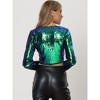 INSPIRE CHIC Women's Long Sleeve V Neck Sparkly Shiny Party Blouses - 3 of 4