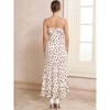 INSPIRE CHIC Women's Polka Dots Vintage Dating Ruffles Front Spaghetti Strap Maxi Dresses - 4 of 4