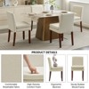 DOMETOUR Linen Upholstered Dining Chair Set of 2, Modern Armless Chair With Cushioned Seat for Living Room - 3 of 4
