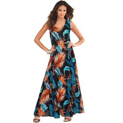 Roaman's Women's Plus Size Sleeveless Crinkle Dress