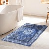 Boho Floral Washable Rug - Faux Lambskin Velvet with Non-Slip Backing for Living Room, Bedroom, Kitchen - 3 of 4