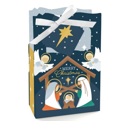 Big Dot of Happiness Holy Nativity - Manger Scene Religious Christmas Favor Boxes - Set of 12