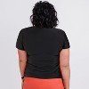 Calypsa Women's Plus Size Mock Neck Short Sleeve UPF 50+ Adele Swim Top - 2 of 4