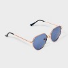 Women's Shiny Metal Oval Sunglasses - Universal Thread™ Gold - 2 of 4
