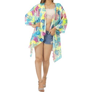 HAPPY BAY Women's Open Front Summer Tropical Beach Loose Casual Duster Tops Beachwear Duster Cardigan Cover Up Dusters for Women L-XL Varicolored, - 1 of 4