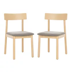 Set of 2 Lizette Retro Dining Chair White Oak/Gray - Safavieh