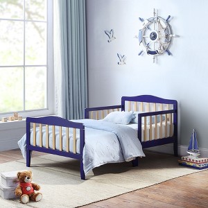 PAGED Toddler Bed Wooden Baby Bed Frame with 4 Side Guardrails and Low Rise Design for Bedroom - 1 of 4
