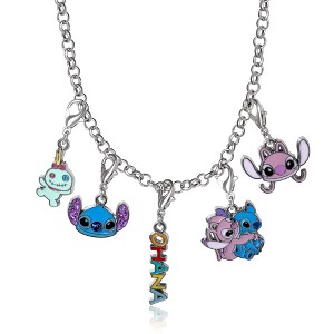 Disney Stitch Interchangeable DIY Charm Necklace Set - Giftable Ohana, Angel, Stitch, Scrump - 1 of 4